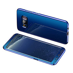 Hard Rigid Plastic Matte Finish Front and Back Cover Case 360 Degrees for Samsung Galaxy S8 Plus Blue