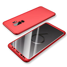 Hard Rigid Plastic Matte Finish Front and Back Cover Case 360 Degrees for Samsung Galaxy S9 Plus Red