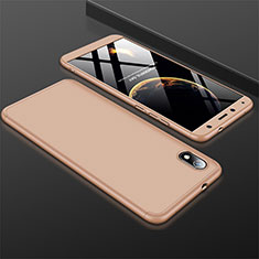 Hard Rigid Plastic Matte Finish Front and Back Cover Case 360 Degrees for Xiaomi Redmi 7A Gold