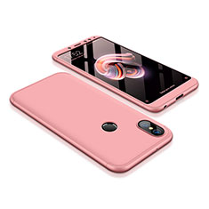 Hard Rigid Plastic Matte Finish Front and Back Cover Case 360 Degrees for Xiaomi Redmi Note 5 Rose Gold