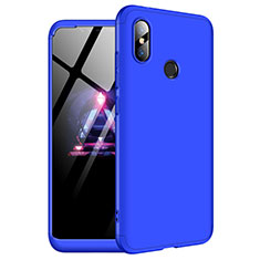 Hard Rigid Plastic Matte Finish Front and Back Cover Case 360 Degrees for Xiaomi Redmi Note 6 Pro Blue