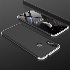 Hard Rigid Plastic Matte Finish Front and Back Cover Case 360 Degrees for Xiaomi Redmi Note 7 Silver and Black