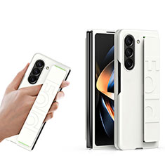 Hard Rigid Plastic Matte Finish Front and Back Cover Case 360 Degrees HD1 for Samsung Galaxy Z Fold5 5G White