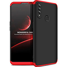 Hard Rigid Plastic Matte Finish Front and Back Cover Case 360 Degrees M01 for Oppo A8 Red and Black