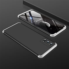 Hard Rigid Plastic Matte Finish Front and Back Cover Case 360 Degrees M01 for Realme 7 Pro Silver and Black