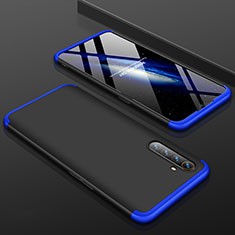 Hard Rigid Plastic Matte Finish Front and Back Cover Case 360 Degrees M01 for Realme X2 Blue and Black