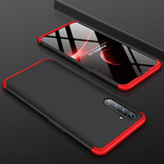 Hard Rigid Plastic Matte Finish Front and Back Cover Case 360 Degrees M01 for Realme X2 Red and Black