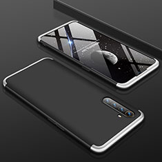 Hard Rigid Plastic Matte Finish Front and Back Cover Case 360 Degrees M01 for Realme X2 Silver and Black