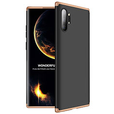 Hard Rigid Plastic Matte Finish Front and Back Cover Case 360 Degrees M01 for Samsung Galaxy Note 10 Plus Gold and Black