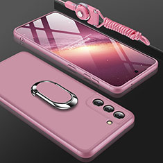 Hard Rigid Plastic Matte Finish Front and Back Cover Case 360 Degrees M01 for Samsung Galaxy S23 Plus 5G Rose Gold