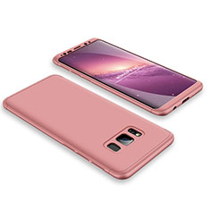 Hard Rigid Plastic Matte Finish Front and Back Cover Case 360 Degrees M01 for Samsung Galaxy S8 Plus Rose Gold