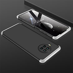 Hard Rigid Plastic Matte Finish Front and Back Cover Case 360 Degrees M01 for Xiaomi Mi 10i 5G Silver and Black