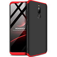 Hard Rigid Plastic Matte Finish Front and Back Cover Case 360 Degrees M01 for Xiaomi Redmi 8 Red and Black