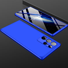 Hard Rigid Plastic Matte Finish Front and Back Cover Case 360 Degrees M02 for Samsung Galaxy S23 Ultra 5G Blue