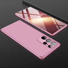 Hard Rigid Plastic Matte Finish Front and Back Cover Case 360 Degrees M02 for Samsung Galaxy S23 Ultra 5G Rose Gold