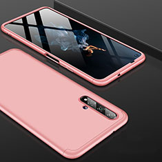 Hard Rigid Plastic Matte Finish Front and Back Cover Case 360 Degrees P01 for Huawei Honor 20S Rose Gold