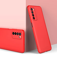 Hard Rigid Plastic Matte Finish Front and Back Cover Case 360 Degrees P01 for Huawei Honor Play4 5G Red