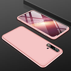 Hard Rigid Plastic Matte Finish Front and Back Cover Case 360 Degrees P01 for Huawei Nova 5 Pro Rose Gold