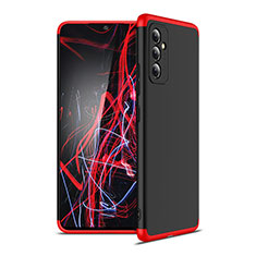 Hard Rigid Plastic Matte Finish Front and Back Cover Case 360 Degrees P01 for Samsung Galaxy A34 5G Red and Black