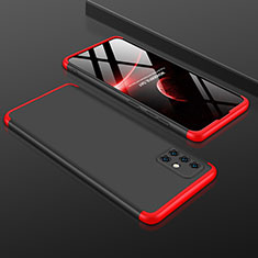 Hard Rigid Plastic Matte Finish Front and Back Cover Case 360 Degrees P01 for Samsung Galaxy A51 5G Red and Black