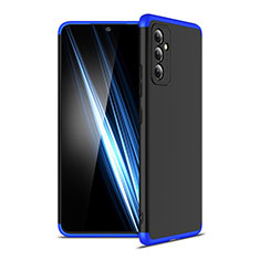 Hard Rigid Plastic Matte Finish Front and Back Cover Case 360 Degrees P01 for Samsung Galaxy A82 5G Blue and Black