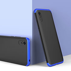 Hard Rigid Plastic Matte Finish Front and Back Cover Case 360 Degrees P01 for Xiaomi Redmi 9i Blue and Black