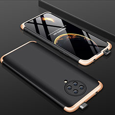 Hard Rigid Plastic Matte Finish Front and Back Cover Case 360 Degrees P01 for Xiaomi Redmi K30 Pro 5G Gold and Black