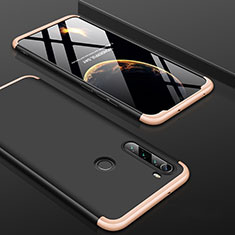 Hard Rigid Plastic Matte Finish Front and Back Cover Case 360 Degrees P01 for Xiaomi Redmi Note 8T Gold and Black