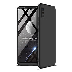 Hard Rigid Plastic Matte Finish Front and Back Cover Case 360 Degrees P02 for Xiaomi Redmi 9i Black