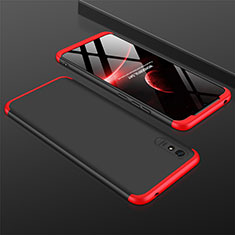 Hard Rigid Plastic Matte Finish Front and Back Cover Case 360 Degrees P03 for Xiaomi Redmi 9i Red and Black