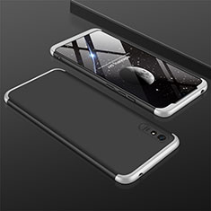 Hard Rigid Plastic Matte Finish Front and Back Cover Case 360 Degrees P03 for Xiaomi Redmi 9i Silver and Black