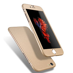 Hard Rigid Plastic Matte Finish Front and Back Cover Case 360 Degrees Q01 for Apple iPhone 6 Gold