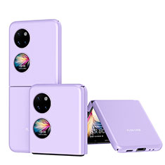 Hard Rigid Plastic Matte Finish Front and Back Cover Case 360 Degrees QH1 for Huawei P60 Pocket Purple