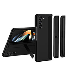 Hard Rigid Plastic Matte Finish Front and Back Cover Case 360 Degrees QH1 for Samsung Galaxy Z Fold5 5G Black