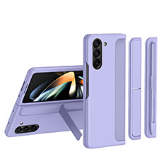 Hard Rigid Plastic Matte Finish Front and Back Cover Case 360 Degrees QH1 for Samsung Galaxy Z Fold5 5G Clove Purple