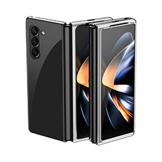 Hard Rigid Plastic Matte Finish Front and Back Cover Case 360 Degrees QH2 for Samsung Galaxy Z Fold5 5G Silver