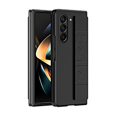 Hard Rigid Plastic Matte Finish Front and Back Cover Case 360 Degrees QH3 for Samsung Galaxy Z Fold5 5G Black