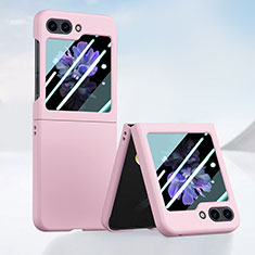 Hard Rigid Plastic Matte Finish Front and Back Cover Case 360 Degrees SD1 for Samsung Galaxy Z Flip5 5G Rose Gold