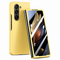 Hard Rigid Plastic Matte Finish Front and Back Cover Case 360 Degrees SD1 for Samsung Galaxy Z Fold5 5G Yellow