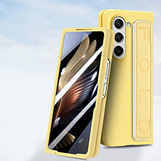 Hard Rigid Plastic Matte Finish Front and Back Cover Case 360 Degrees SD3 for Samsung Galaxy Z Fold5 5G Yellow