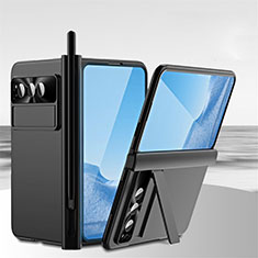 Hard Rigid Plastic Matte Finish Front and Back Cover Case 360 Degrees SY2 for Google Pixel Fold 5G Black