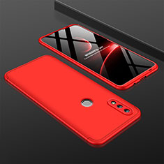 Hard Rigid Plastic Matte Finish Front and Back Cover Case 360 Degrees with Finger Ring Stand Q01 for Huawei Honor 10 Lite Red