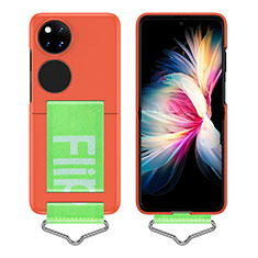 Hard Rigid Plastic Matte Finish Front and Back Cover Case 360 Degrees Z01L for Huawei Pocket S Orange