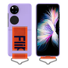 Hard Rigid Plastic Matte Finish Front and Back Cover Case 360 Degrees Z01L for Huawei Pocket S Purple