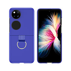 Hard Rigid Plastic Matte Finish Front and Back Cover Case 360 Degrees Z02L for Huawei P50 Pocket Blue