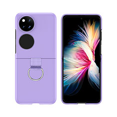 Hard Rigid Plastic Matte Finish Front and Back Cover Case 360 Degrees Z02L for Huawei P50 Pocket Purple