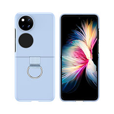 Hard Rigid Plastic Matte Finish Front and Back Cover Case 360 Degrees Z02L for Huawei Pocket S Sky Blue