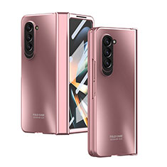 Hard Rigid Plastic Matte Finish Front and Back Cover Case 360 Degrees Z04L for Samsung Galaxy Z Fold5 5G Rose Gold