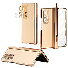 Hard Rigid Plastic Matte Finish Front and Back Cover Case 360 Degrees ZL1 for Huawei Mate X2 Gold