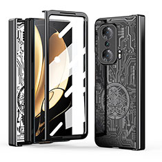 Hard Rigid Plastic Matte Finish Front and Back Cover Case 360 Degrees ZL2 for Huawei Honor Magic V 5G Black